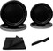 96 Pcs Party Plates, Black Paper Plates and Napkins, Disposable Tableware Set, Party Supplies